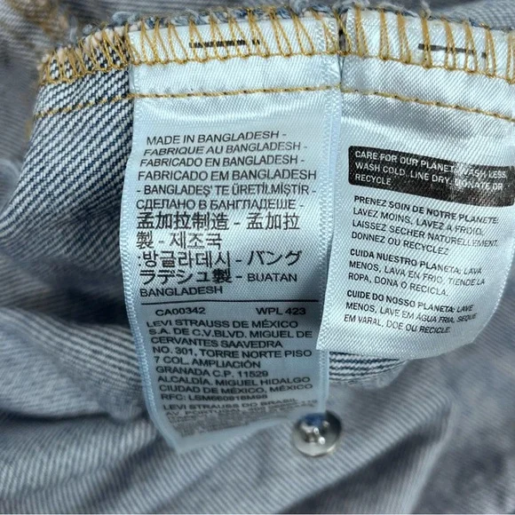 Levis Men's Blue Denim Pearl Snap Western Shirt/ Shacket PC9-A3373-0004 Size L - Picture 12 of 15